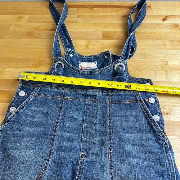 PILCRO Anthropologie Denim Overalls Shorts Medium Wash Jumper‎ Suspender Size 27 - Picture 8 of 9
